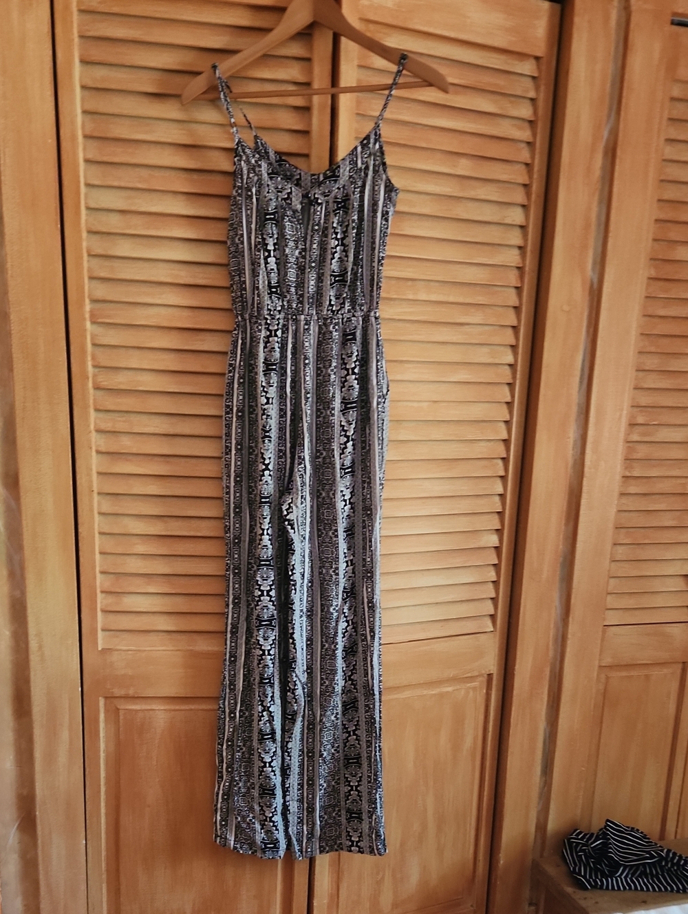 Pink Rose Black & White Striped Maxi Jumpsuit-Style Dress